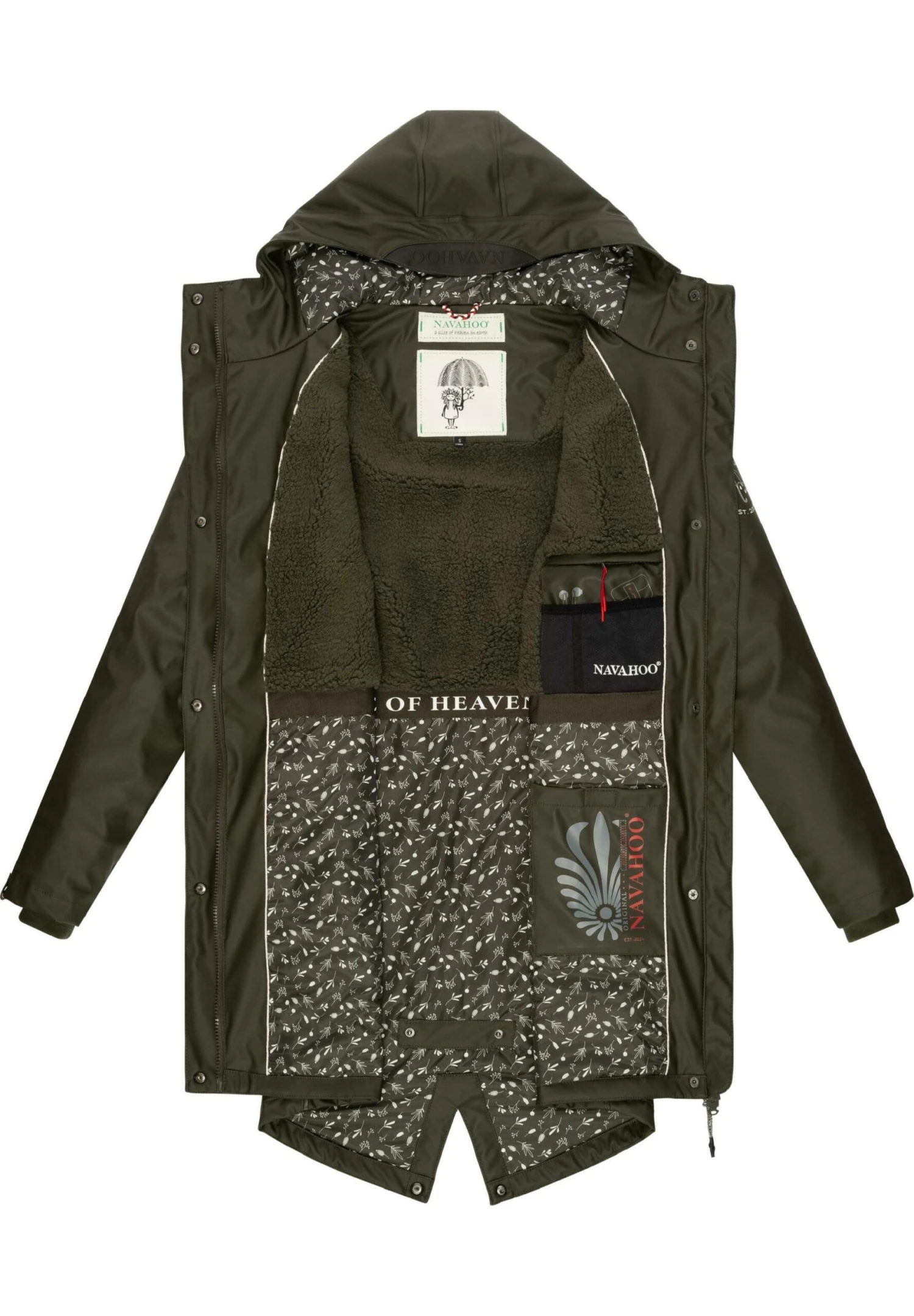 Navahoo Flower Of Ocean - Parka - Dark Olive 4 Navahoo Flower Of Ocean - Parka - Dark Olive - Afbeelding 4