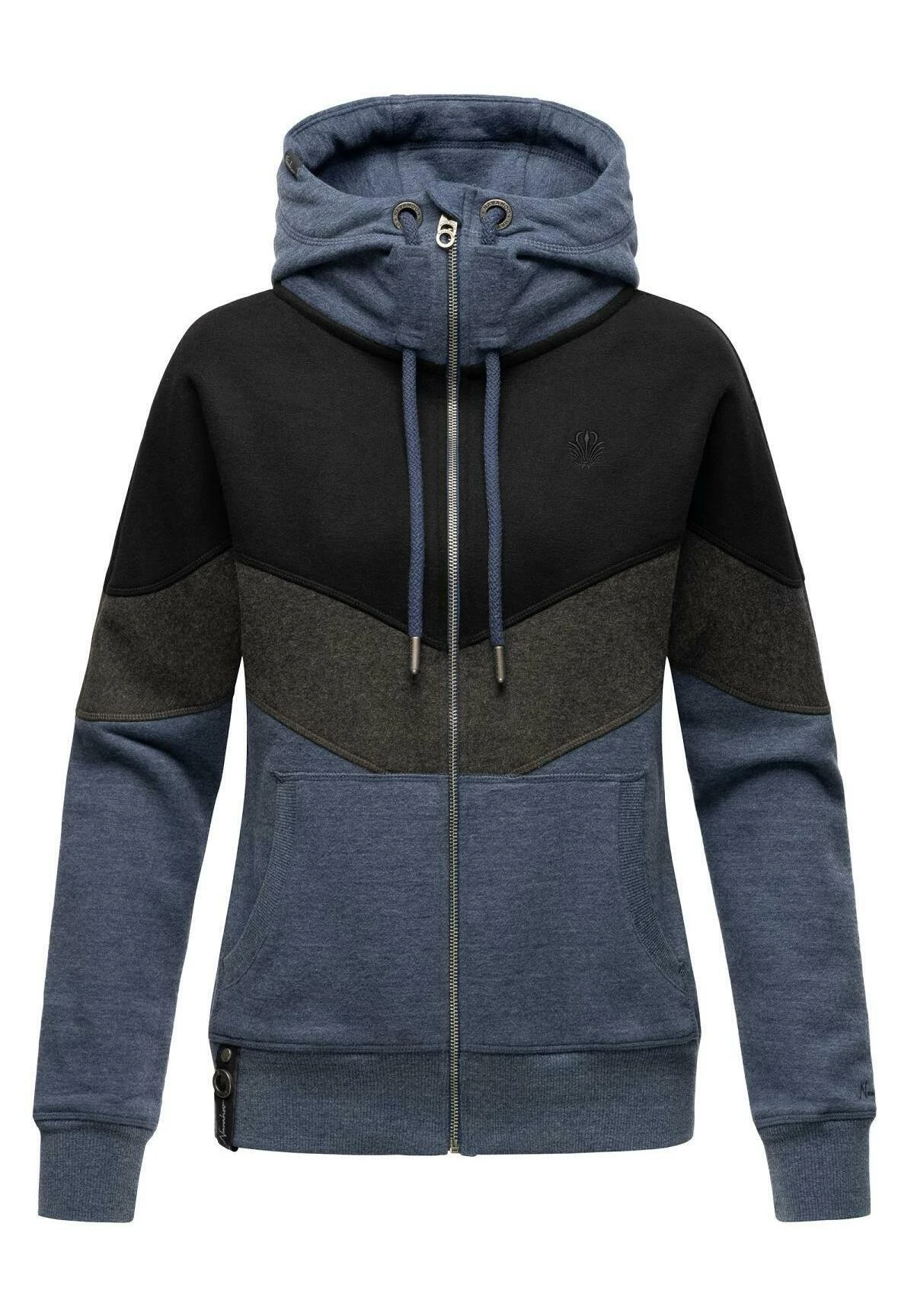 Navahoo Sweater Met Rits - Dusty Blue Melange 3 Navahoo Sweater Met Rits - Dusty Blue Melange - Afbeelding 3