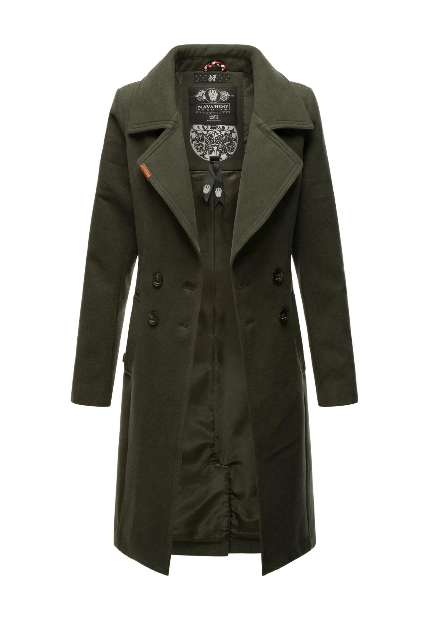 Navahoo Wooly - Halflange Jas - Dark Green 4 Navahoo Wooly - Halflange Jas - Dark Green - Afbeelding 4