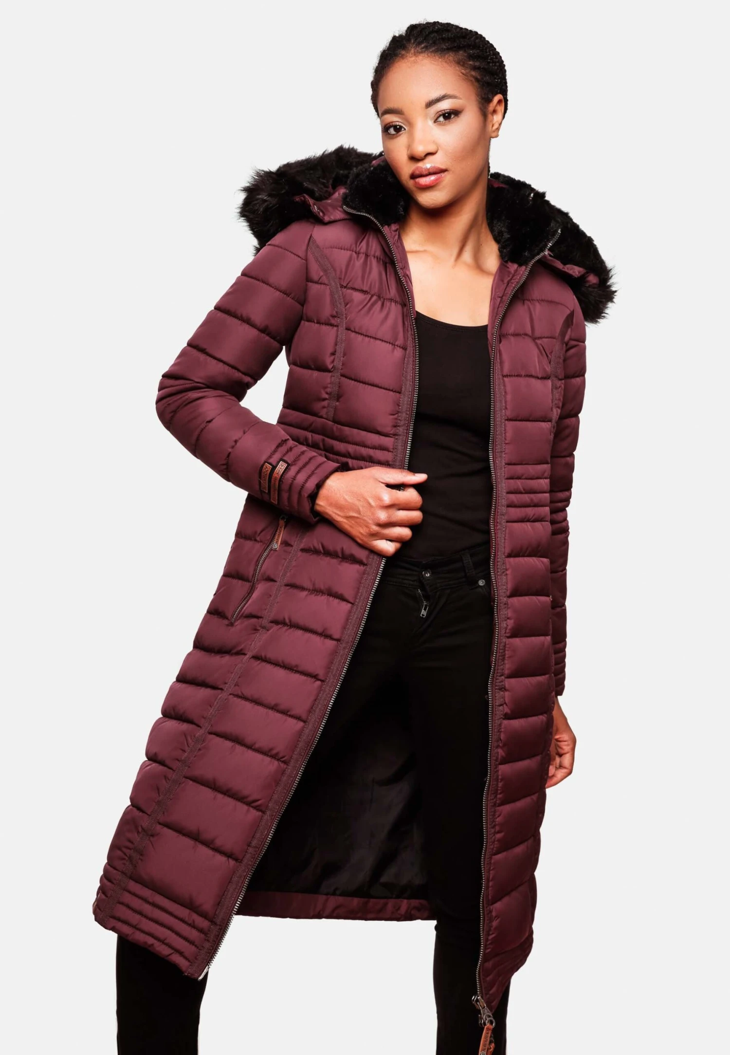 Navahoo Umay - Winterjas - Dark Red Melange 1 Navahoo Umay - Winterjas - Dark Red Melange