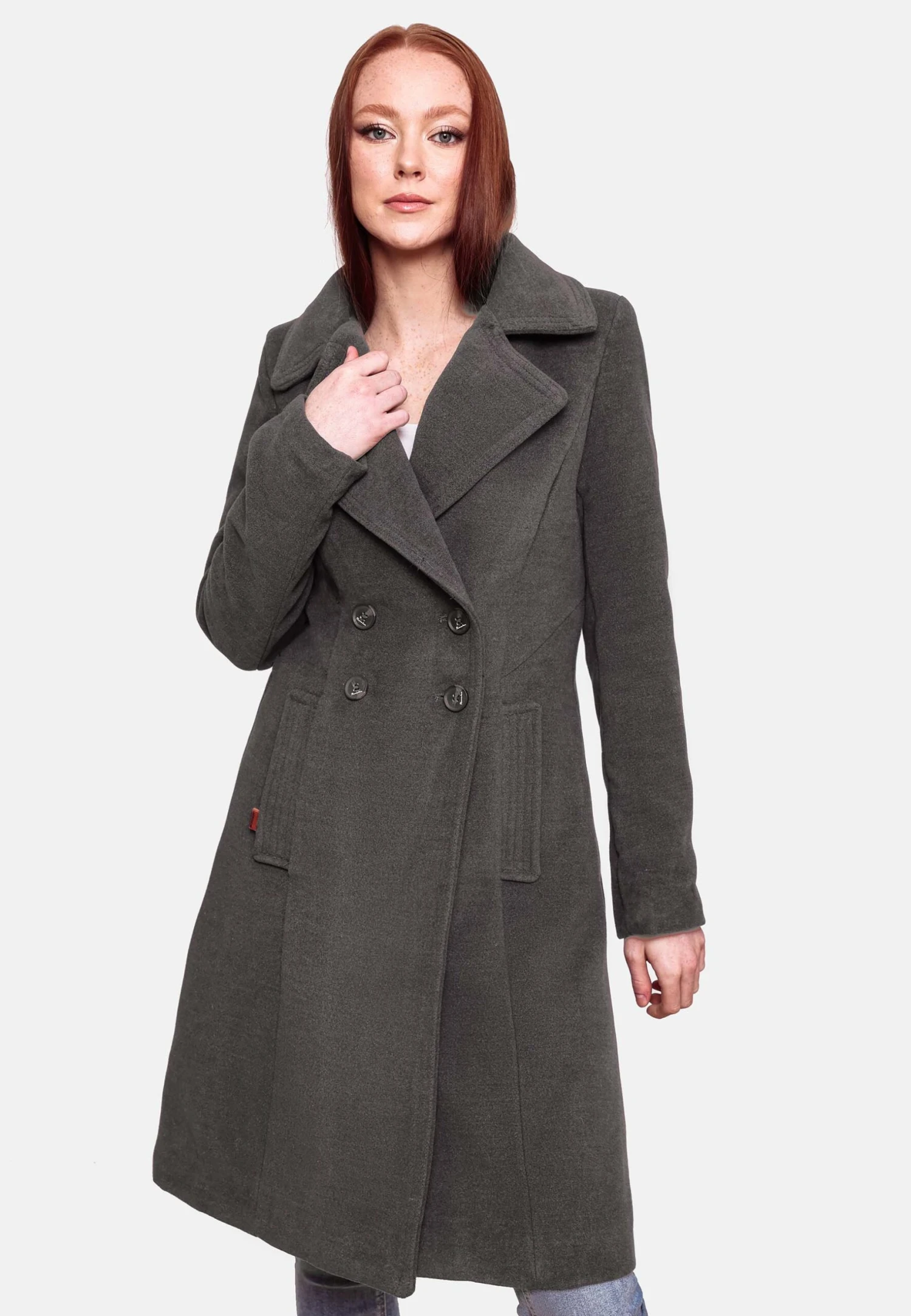 Navahoo Wooly - Halflange Jas - Anthracite 1 Navahoo Wooly - Halflange Jas - Anthracite