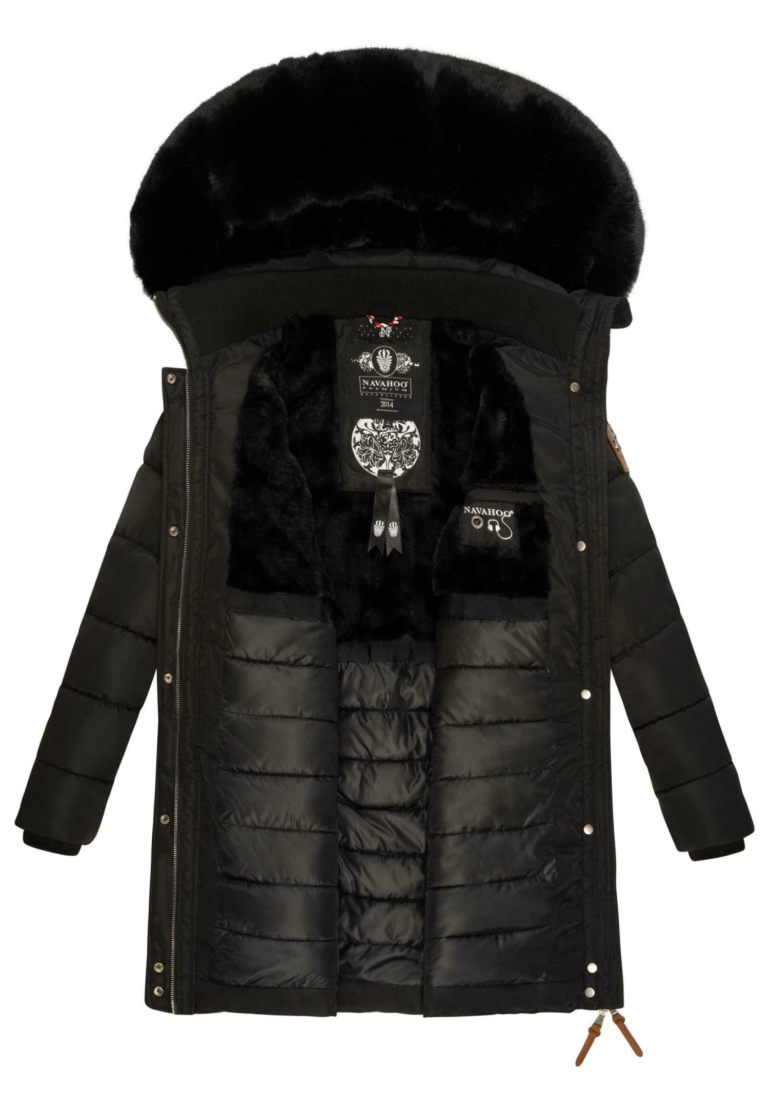 Navahoo Paula - Winterjas - Black With Black Fur 4 Navahoo Paula - Winterjas - Black With Black Fur - Afbeelding 4