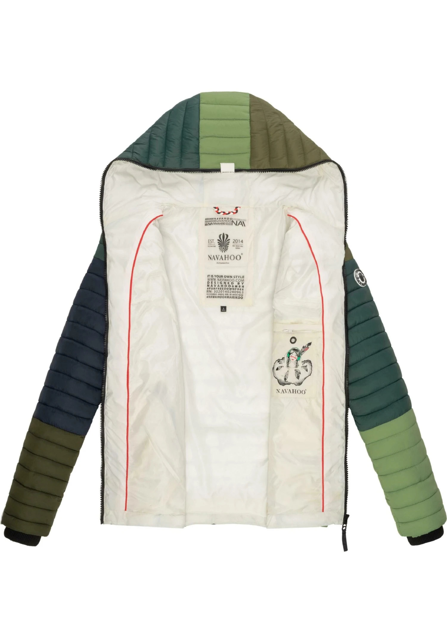 Navahoo Jas - Multicolour Green Forest 6 Navahoo Jas - Multicolour Green Forest - Afbeelding 6