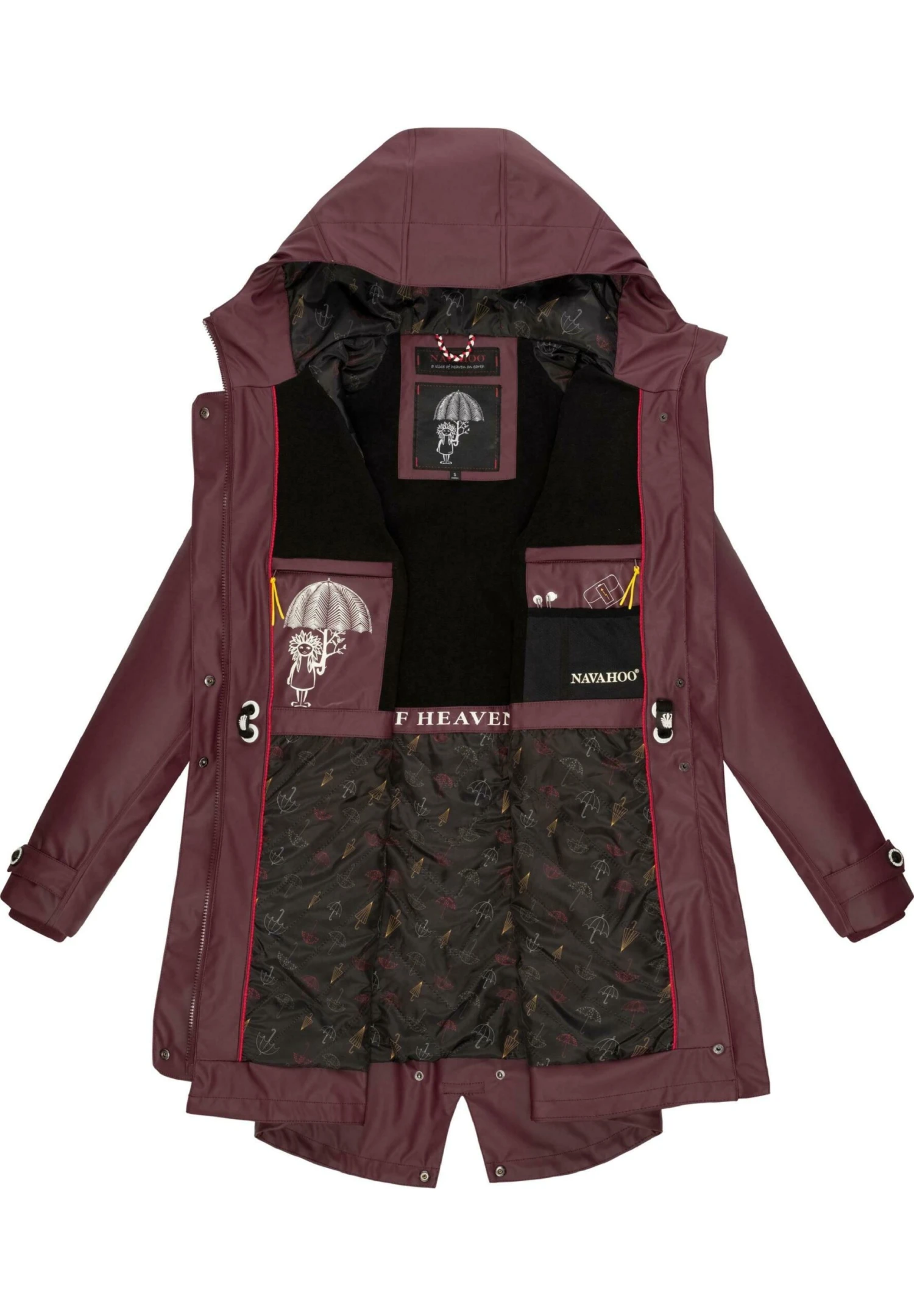 Navahoo Rainy Flower - Parka - Dark Red Melange 4 Navahoo Rainy Flower - Parka - Dark Red Melange - Afbeelding 4