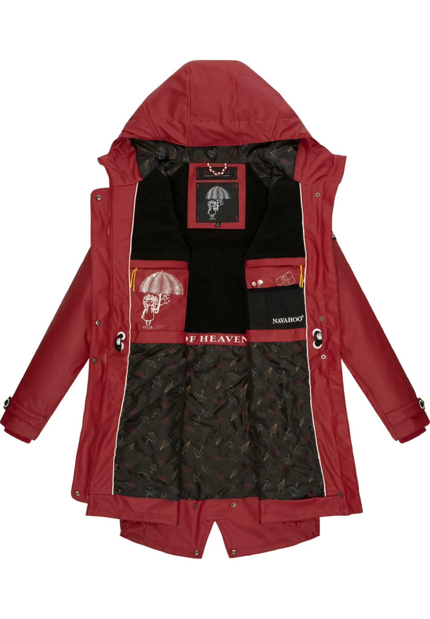 Navahoo Rainy Flower - Parka - Blood Red 4 Navahoo Rainy Flower - Parka - Blood Red - Afbeelding 4