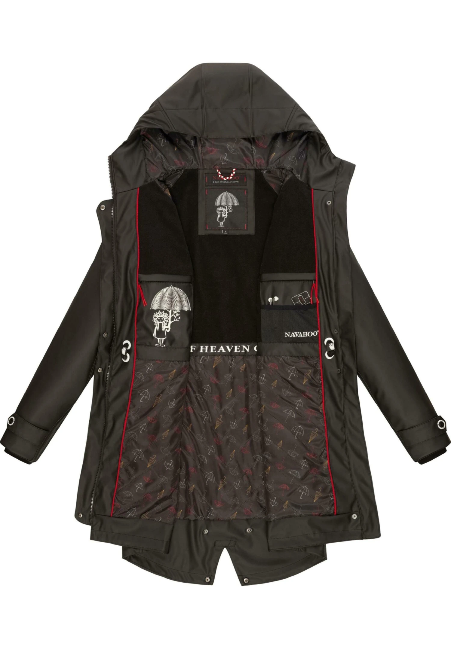 Navahoo Rainy Flower - Parka - Black 4 Navahoo Rainy Flower - Parka - Black - Afbeelding 4