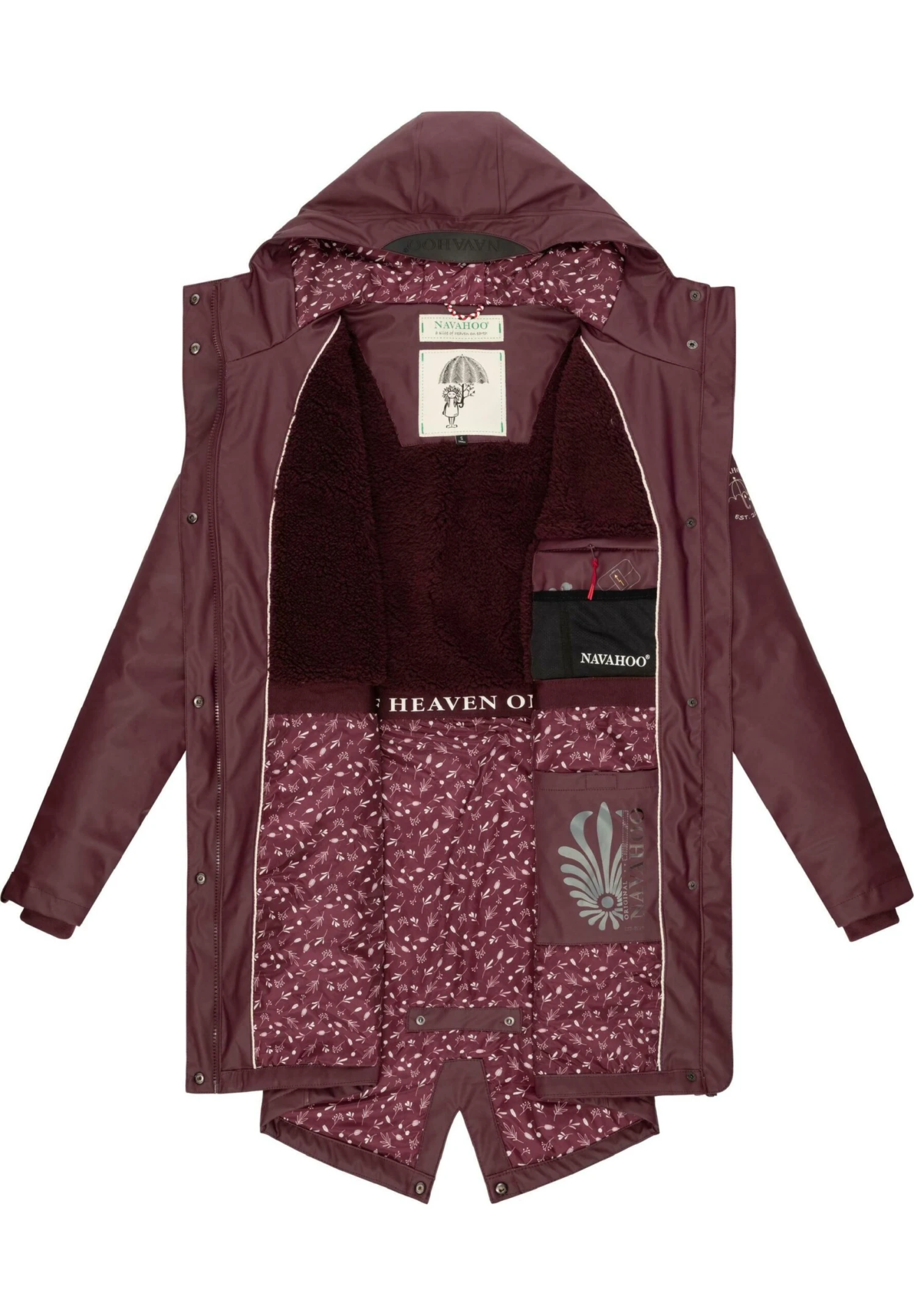 Navahoo Flower Of Ocean - Parka - Dark Red Melange 4 Navahoo Flower Of Ocean - Parka - Dark Red Melange - Afbeelding 4