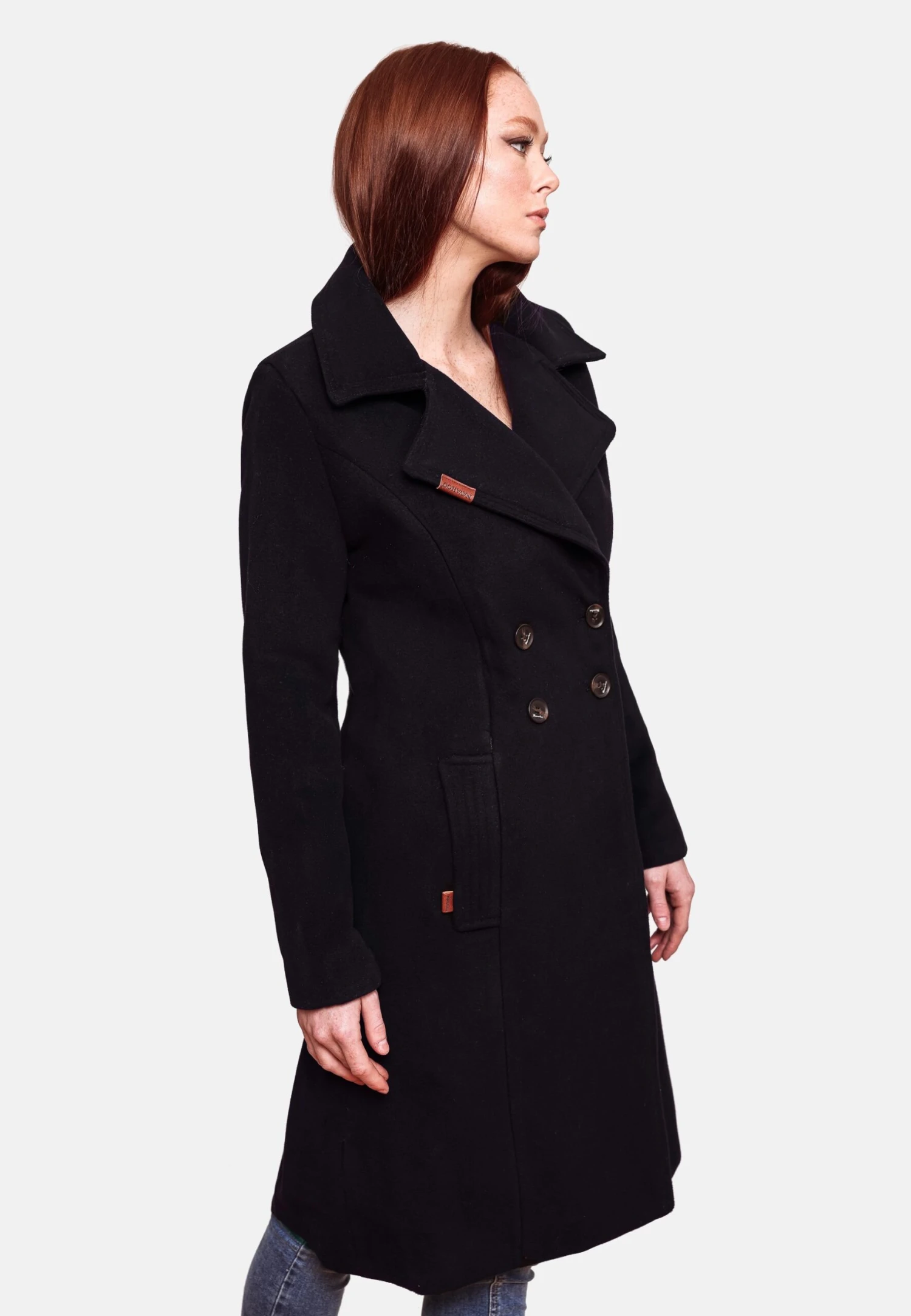 Navahoo Wooly - Halflange Jas - Black 4 Navahoo Wooly - Halflange Jas - Black - Afbeelding 4