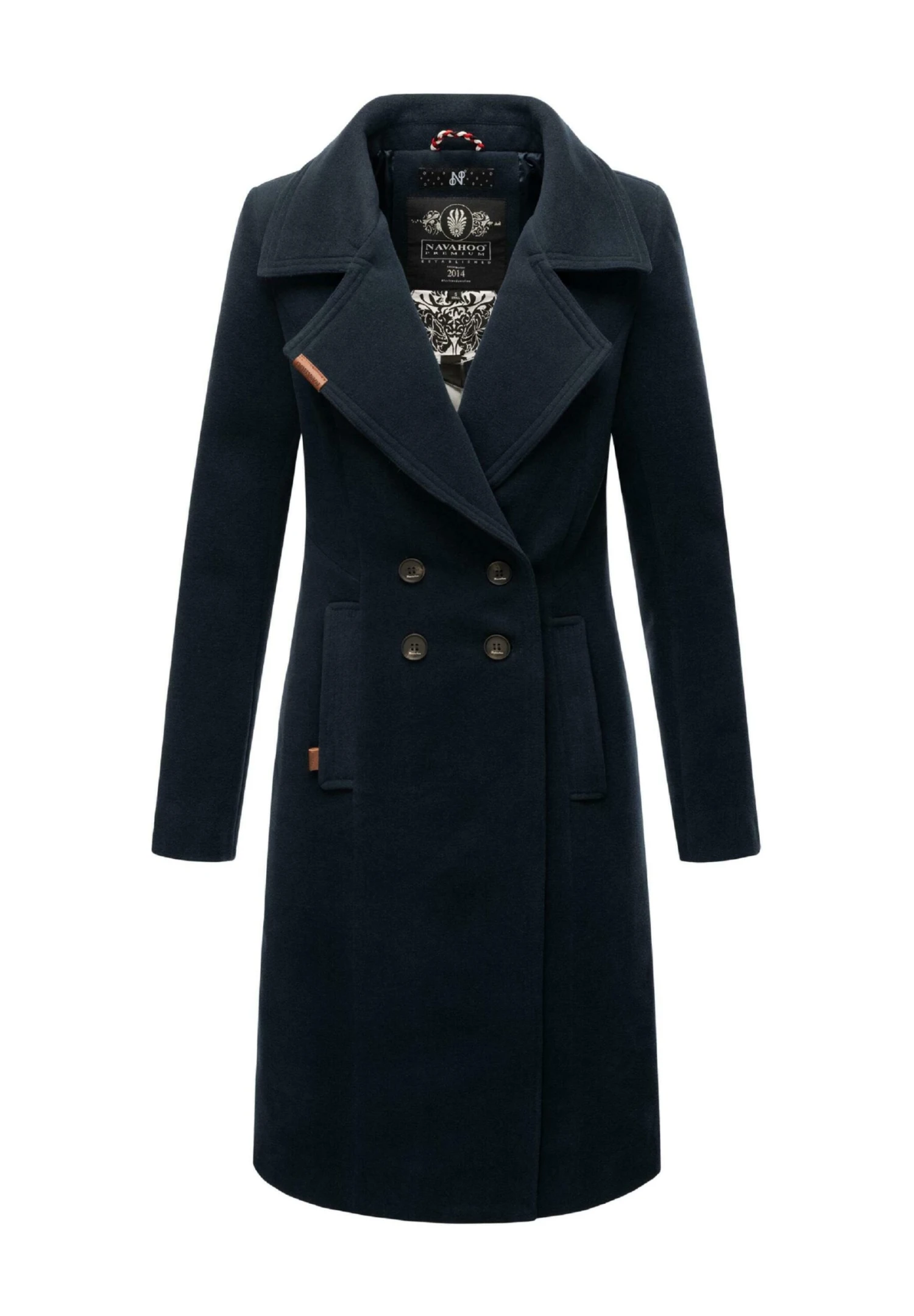 Navahoo Wooly - Halflange Jas - Dark Blue 1 Navahoo Wooly - Halflange Jas - Dark Blue