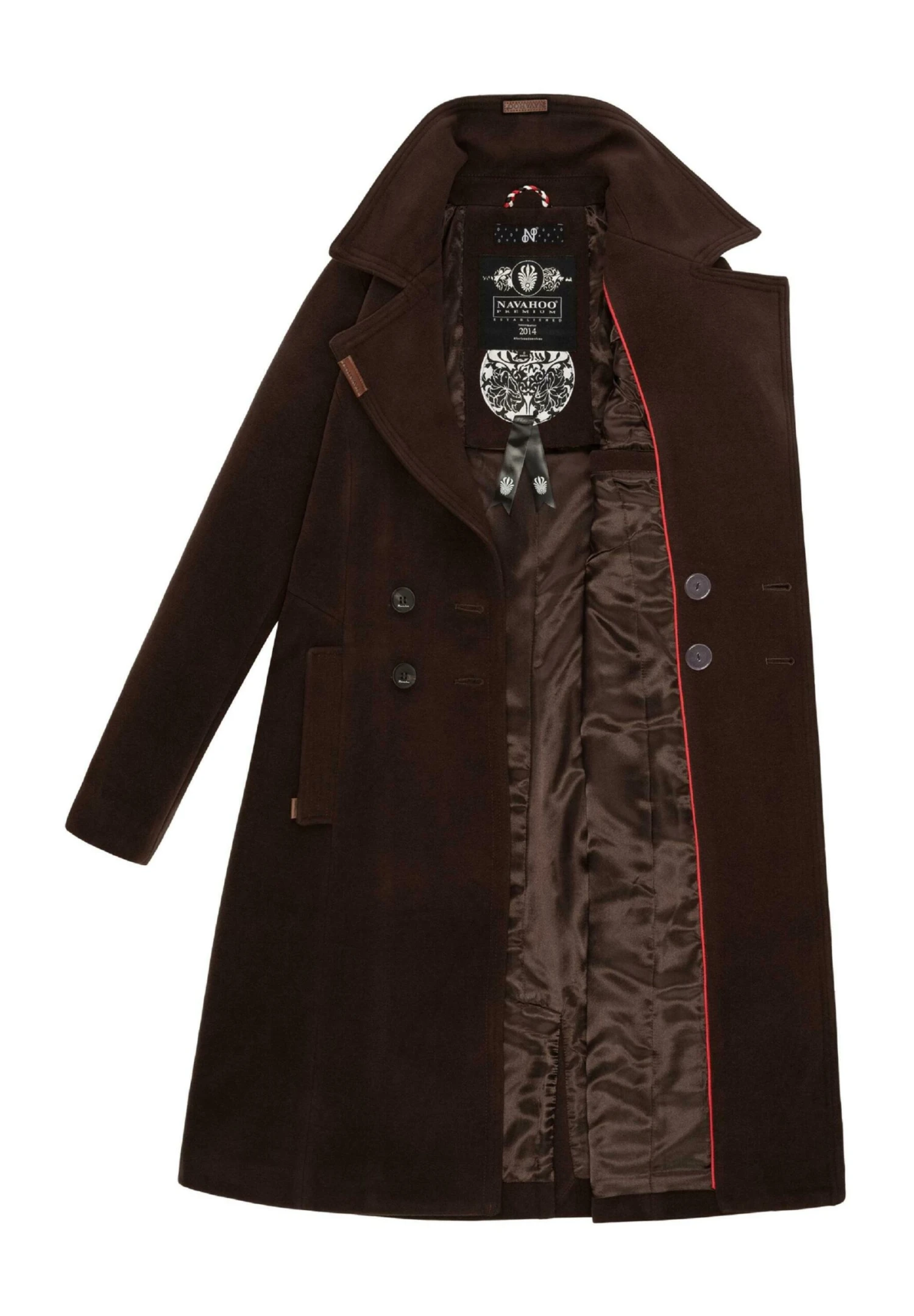 Navahoo Wooly - Halflange Jas - Dark Choco 3 Navahoo Wooly - Halflange Jas - Dark Choco - Afbeelding 3