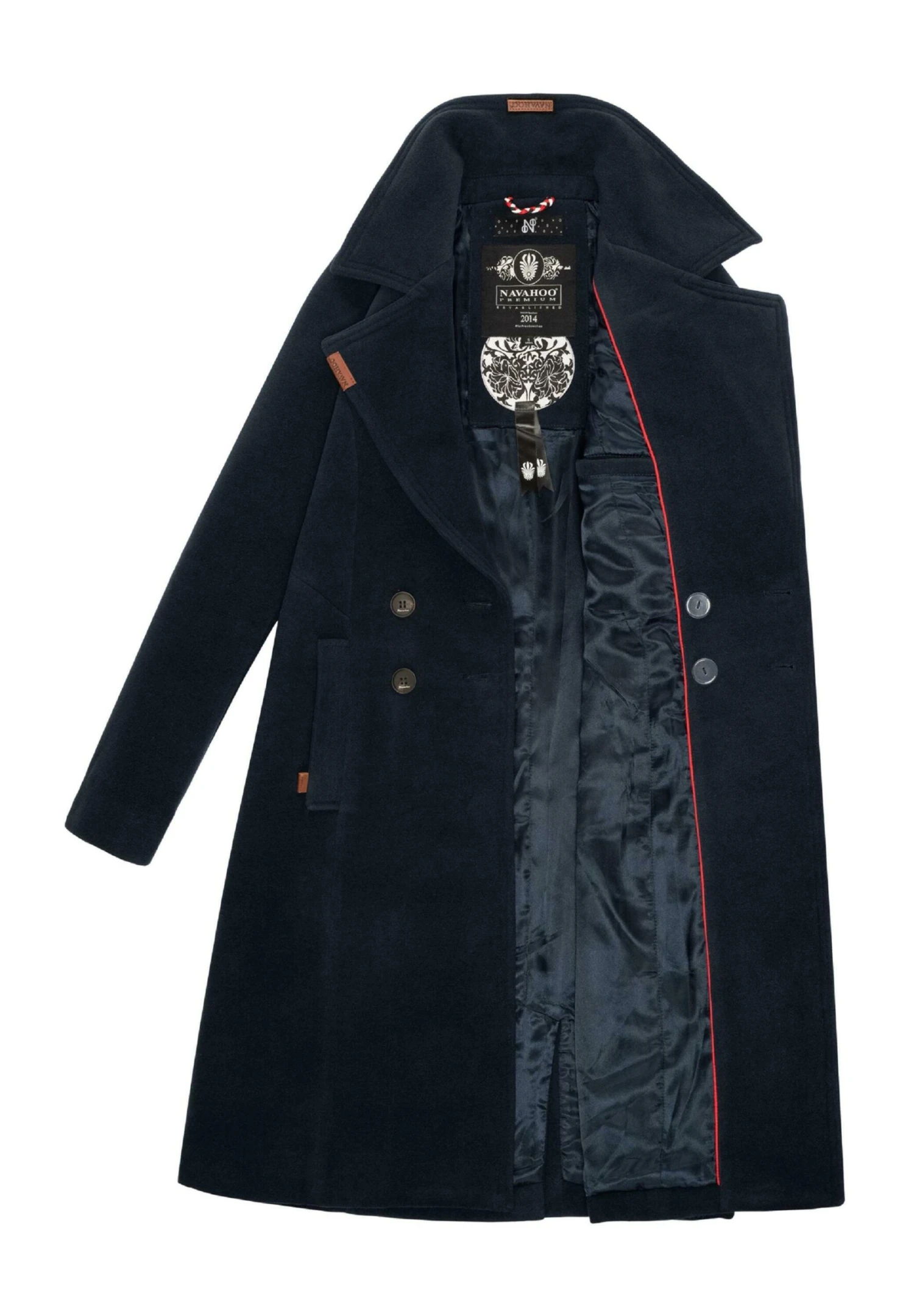 Navahoo Wooly - Halflange Jas - Dark Blue 3 Navahoo Wooly - Halflange Jas - Dark Blue - Afbeelding 3