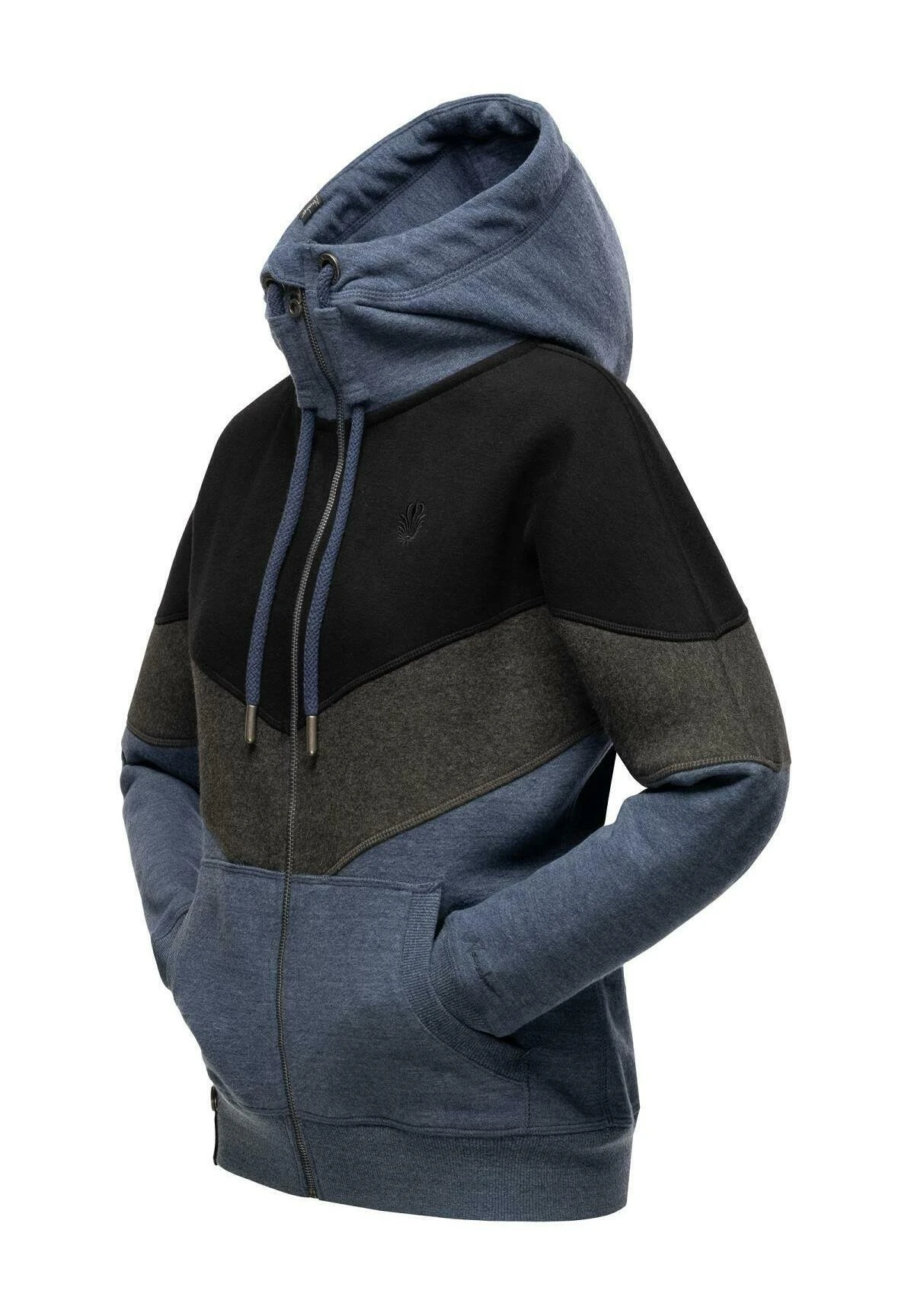 Navahoo Sweater Met Rits - Dusty Blue Melange 4 Navahoo Sweater Met Rits - Dusty Blue Melange - Afbeelding 4