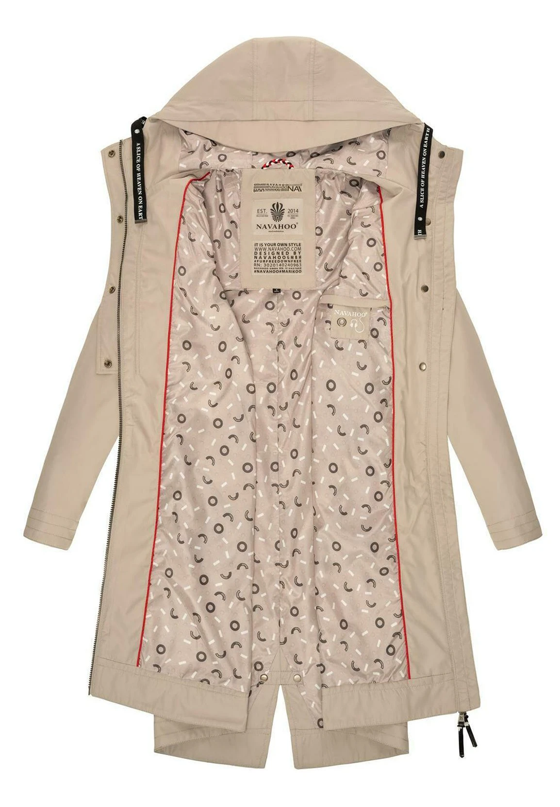 Navahoo Josinaa - Parka - Light Grey Melange 4 Navahoo Josinaa - Parka - Light Grey Melange - Afbeelding 4